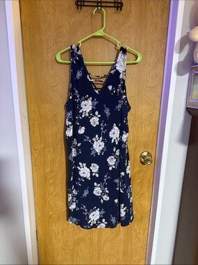 Maurices Navy Floral Sleeveless Mini Dress
